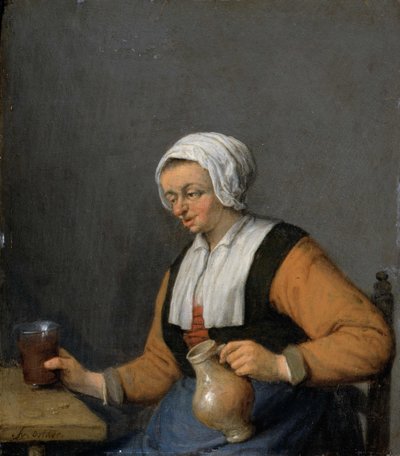 Una donna con una brocca di birra da Adriaen Jansz. van Ostade